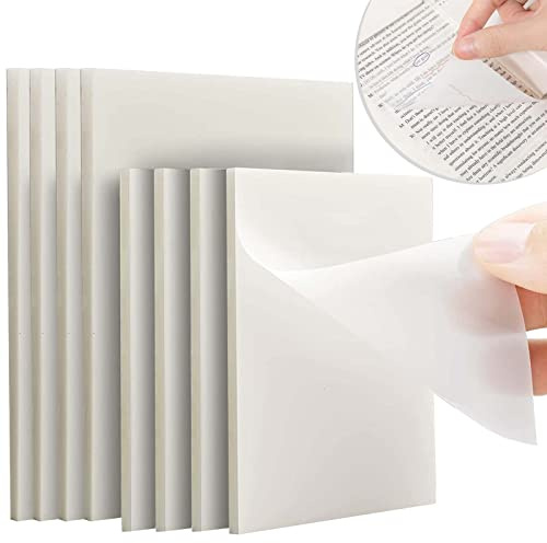 DUGEHO 400 Blätter Transparente Haftnotizen, Transparente Sticky Notes Klebezettel Papier,2 verschiedene Größen für Studenten, Lesen, Lernen, Schule und Büro（7.5cmx7.5cm,7cmx9cm）