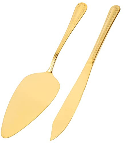 CALLARON 1set Cake Cutting Premium Cake Knife Spatula Pies and Tarts Easy to Clean Comfortable Grip Dessert Cutter