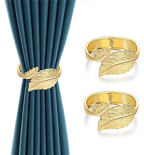 Vorhang Raffhalter Gardinen Halter Halterung Vorhanghalter Magnete, 2 Gold