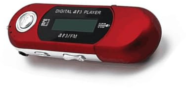 Ailan Mini MP3 Player, unterstützt 32G TF Karte, Flash Laufwerk, Leichter LCD Musikplayer mit 3,5 mm Audio Buchse, EIN Finger Steuerung für Zuhause, Rot