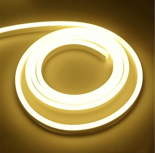 ONSSI® Neon LED Strip 220V (Neutralweiß,4M),12W/m jeder Schnitt von 10 cm,288Led/m Lichtschlauch mit hoher Helligkeit,IP65 Wasserdicht Mit Aufkleber und Stecker,Neon-LED für den Innen-und Außenbereich