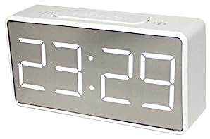 MAGICLULU Muscheln Zum Dekorieren Kleine Digitaluhr Digitale Nachttischuhren Digitaler Wecker Schlafzimmer Wecker Geführte Uhr Digitaluhren Wanduhr Hölzerne Uhr Led Weiß Spiegel Büro