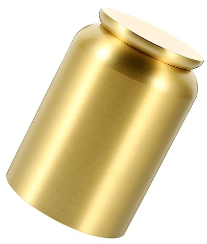 IMIKEYA Metal Tea Tin Airtight Storage Jar for Loose Tea Coffee Brassy Decorative Canister for Home Decor