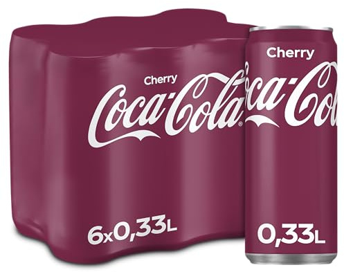 Coca-Cola Cherry, koffeinhaltiger Softdrink, Einweg Dose, 6 x 330 ml | Fruchtiges Erfrischungsgetränk mit Kirsch-Geschmack, koffeinhaltiger Softdrink
