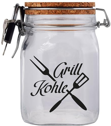 Spardose Grill Kohle Design2 Geld Geschenk Idee Transparent L