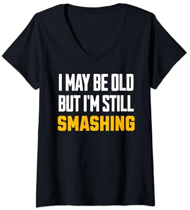 Damen Squash Opa Vatertag Lustig T-Shirt mit V-Ausschnitt
