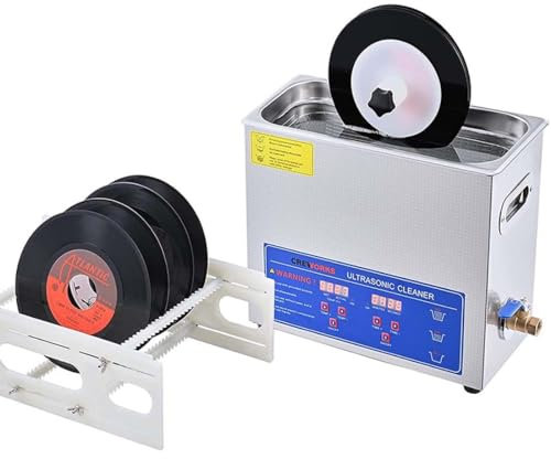 Pulitore ad ultrasuoni 6L 40kHz, Macchina Professionale per la Pulizia di Dischi in Vinile ad ultrasuoni, Vibrazione a Doppia frequenza, con Timer Digitale e riscaldatore per Orologi, Gioielli, acce