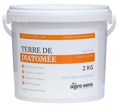 Terre de diatomée Naturelle - Seau de 2kg - 100% Terre de diatomée