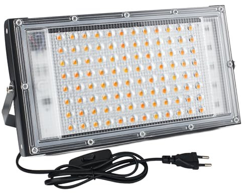 CREATESTAR 100W Faretto LED da Esterno, Faro LED da Esterno 10000Lm Super Luminosa, 3000K Bianco Caldo Faretti led, IP65 Impermeabile Luce di Sicurezza per Garage, Cortile, Giardino