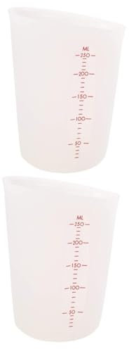 2 Pz Misurino Morbido a Doppia Scala Pratico Misurino Tazze Di Miscelazione Della Vernice Per La Cottura Misurini Da Cucina Tazza Di Grande Capacità Bianca Gel Di Silice Amosfun