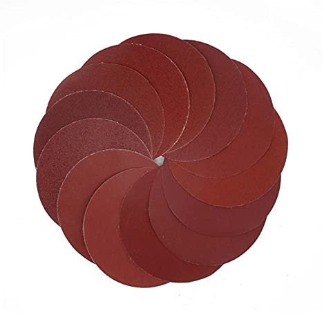 TRENTSNOOK 50 unids 5 Pulgadas de 125 mm Papel de Lija Rojo for aranceles de Arcos y bucles de 60 a 2000 Granos(2000)