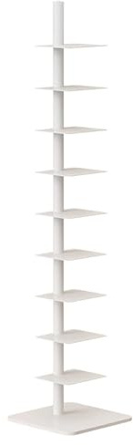 Estantería de la Columna Vertebral de 9 Niveles, estantería de Metal, Torre de Libros de Columna Vertical, Estante de Libro de Escalera Alto y Estrecho, Estante de Esquina para Espacio pequeño