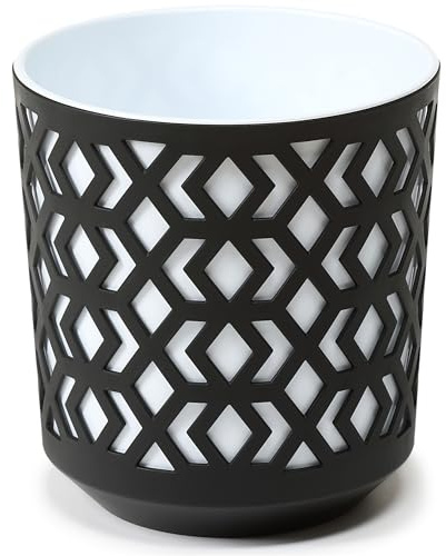 KONZEPT Pot de fleurs 19 cm de diamètre, grand cache-pot en plastique pour plantes d'intérieur idéal pour le salon, la cuisine et le balcon