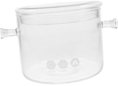 Holibanna Small Hot Pot Glass Stovetop Pot Soup and Stews for Stove Portable Utensil for Small Meals