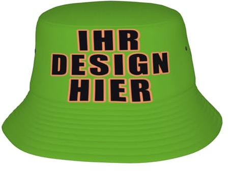 ORVEAURA Fischerhut personalisiert Sonnenhut für Herren Damen Selbst gestalten Sie Ihren eigenen Fischerhut mit Text Bild oder Logo Bucket Hat Strandhut Anglerhut Lustig Sommer und Outdoor-Aktivitäten