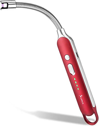 SUPRUS Arc Winddicht Flammenloser elektrischer Feuerer USB wiederaufladbarer Langer Flexibler Hals mit LED-Batterie-Display