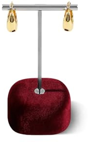 Dansmiy Robuster Samt-Präsentationsständer für Ringe, Ohrringe, Ohrstecker, Ringe, Aufbewahrungshalter für Juweliergeschäft, Einkaufszentrum, Retial-Arbeitsplatte, Karabiner (rot, Ohrringhalter)