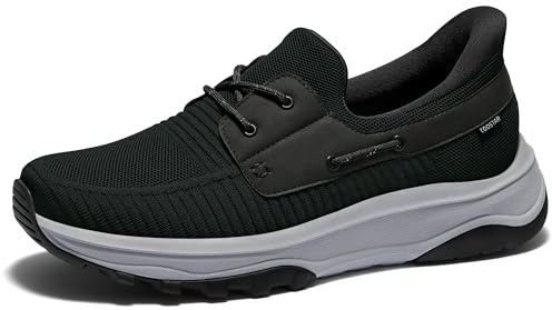Coostar Slip On Shoes for Men Orthopedic Walking Shoe with Arch Support Hands Free Loafers Casual Black Size 12