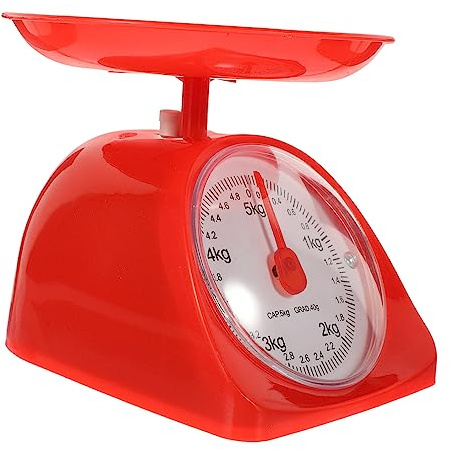 Bilancia da Cucina Rotonda Vassoio, Scala 5kg, Abs | Design Antiscivolo, Lettura Facile al Buio, Configurazione ad Alta Precisione Colore Casuale