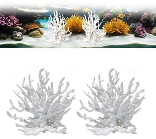 VIDSTW 2 Pezzi Corallo Artificiale 12,5 x 11,4 x 5 CM Bianco