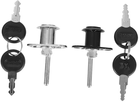 FONDOTIN 4pcs Metal Office Desk Drawer Lock Zinc Alloy Plunger for Furniture Wardrobe