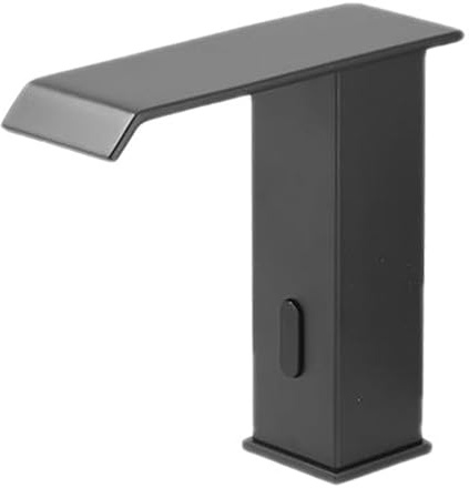 GYEBBJSC Automatic Black Bathroom Faucet with Infrared Sensor, Waterfall Sink Mixer, Brass Touchless Tap, Eco-Friendly, Modern Design for Lavabo - Perfect for Home and Commercial Use