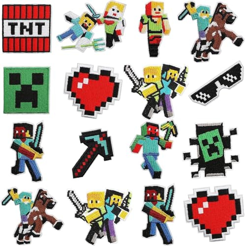 ZkateTrade 16 Stück Patches zum Aufbügeln, Bügelflicken zum Kinder Sortiert, Flicken zum Aufbügeln, Aufnäher zum Aufbügeln oder Aufnähen Kinderkleidung, Hosen, Rucksäcke, Hüte, Jeans