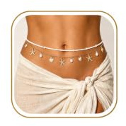 Agvdg Adjustable Boho Waist Chain Starfish Shell Belly Chain
