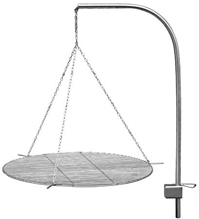 SvenskaV Barbecue pivotant en acier inoxydable réglable en hauteur pour brasero Space et Grace M