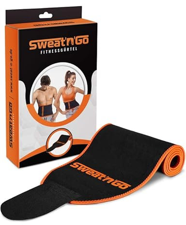 Sweat 'n' Go Bauchweggürtel (Größe M) - Starkes Schwitzen Durch Extra Dickes Neopren - Schwitzgürtel Mit Extrem Festem Klettverschluss - Damen und Herren