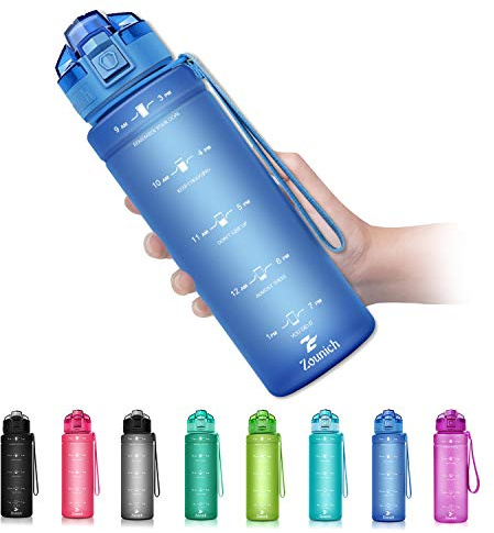 Zounich Trinkflasche Kinder Auslaufsichere 1L/700ml/500ml-BPA frei trinkflaschen Sport tritan Kunststoff Wasserflasche für Fahrrad, Schule, kohlensäure geeignet, spülmaschinenfest Sportflasche