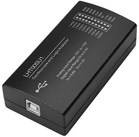 Akozon Virtueller Oszilloskop Logikanalysator LHT00SU1 Multifunktionaler Signalgenerator I2C SPI KANN UART USB Oszilloskop 8 Digitale Kanäle+1 Analogkanal mit Maschine Test Klemmleitung 10 Test Clip