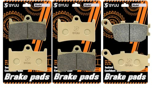 S SYUU moto Fibre de cuivre Plaquettes de Frein Avant et Arrière Compatible avec Yamaha MT-07 MT-09 MT-10 2014 2015 2016 2017 2018 FZ1 Fazer Naked 2006-2016 FZ-07 FZ-10 FA252F FA174R