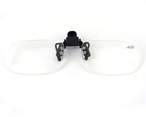 Reading Glasses Clip On Flip Up Magnifying Reading Glasses Magnifiers Lenses Readers Unisex (+3.0)