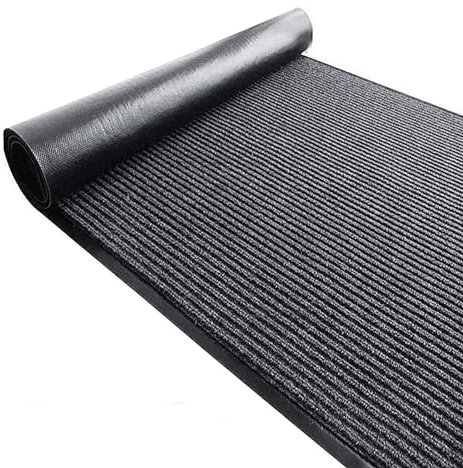 ybaymy Teppich Läufer Flur rutschfest 90x300cm Schmutzfangläufer Meterware Waschbar Schlafzimmer Korridor Teppichläufer Lang Dunkel Grau Schmutzfangmatte Sauberlaufmatte