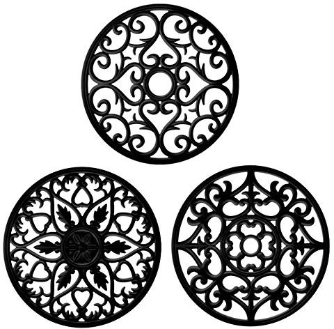 Boxiki Topfuntersetzende Silikonmatte für die Küche | Untersetzer für warme Speißen | Silikonuntersetzer | Silikonunterlage | Silikonmatte für die Mikrowelle | Topfuntersetzer (Schwarz)