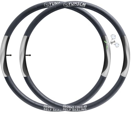 YunSCM 2PCS 57/62-622 Selbstreparierender 28/29 Zoll Schlauch 28/29x2.125 28/29x2.25 28/29x2.35 28/29x2.40 AV32mm Valve，pannensicherer/Selbstdichtend，Kompatibel 28/29 Zoll Fahrradschlauch Reparieren