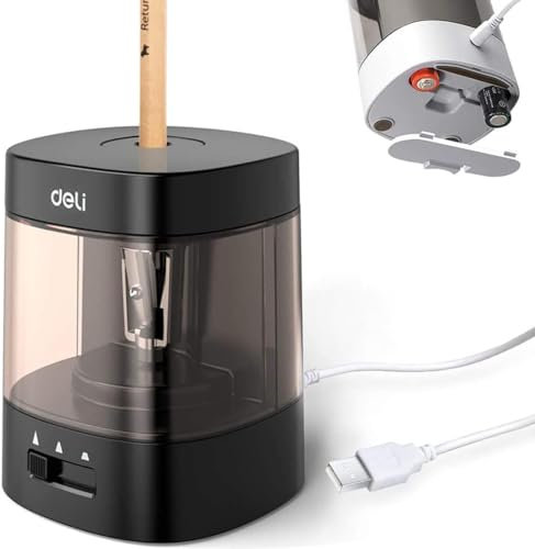 Elektrischer anspitzer,Bleistiftspitzer, 3 Schärfeinstellungen, Akku oder 2 A USB-Stromversorgung, Wolframklinge 5,000 Anwendungen, Für 6–8 mm, niedliche Form, Geschenk für Kinder