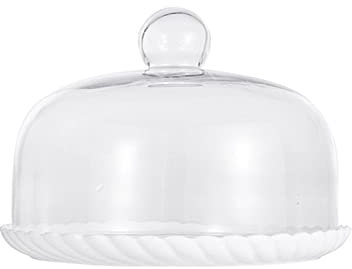 XIALIUXIA Mikrowellenabdeckhaube/Mikrowellen Abdeckung/Fliegenhaube,25,4 cm Kuchenteller mit Glaskuppelabdeckung, Hochzeitstag, Kindergeburtstage, Gebäckständer, Obstteller, Salatkuppel-Tortenständ