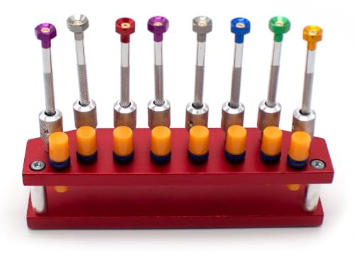 Jieotwice Destornilladores de Reloj con Herramienta de Soporte de Metal Compatible con Reparación de Relojes Juego de Destornilladores Relojeros Juego de Destornilladores Soporte