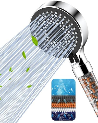 Magichome Shower Head, Upgraded Filter Shower Head High Pressure 5 Modes, Universal Hard Water Filter Showerhead with Extra Replaceable Accessories