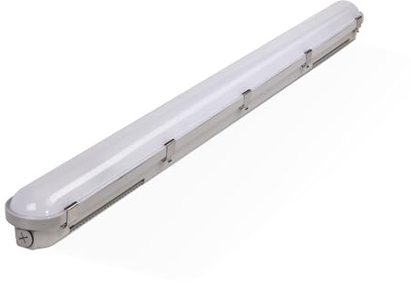 Bright Source Integrated LED Twin Non-Corrosive Luminaire, 4ft, 30W, 4000lm, 3CCT Adjustable Light Colour 3000K 4000K 6000K, Replaces 2 x 36w Fluorescent, Polycarbonate & Steel, Easy Installation