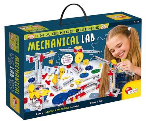 Lisciani - I’m a Genius Science - Mechanisches Labor - Wissenschaftliches und pädagogisches Kit - Experimente - Baumaschinen - Für Kinder von 7 bis 12 Jahren