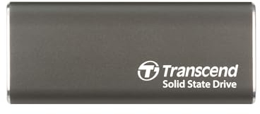 Transcend 2TB ESD265C Portable SSD 1050MB/s Aluminum, Type C, Iron Gray | Slim Pocket-sized, External Solid State Drive USB 3.2 Gen 2 for Macbook, iPad, Mac