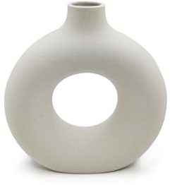 Pevfeciy Keramik vase Moderne Wohnkultur,Vasen für pampasgras,Handmade vase weiß Keramik Getrocknete Blumen Kunsthandwerk Ornamente für Büro Haus Deko Dekoration