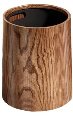 perfk Papelera de grano de madera, cesta de papel higiénico, cesta de basura doméstica multiusos para cocina, Hotel, sala de estar, 12L