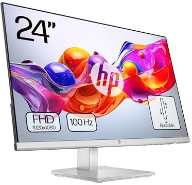 HP 524sh Monitor, Schermo da 23.8 FHD IPS Antiriflesso, Tecnologia Eye Ease, Tempo Risposta 5 ms GtG Overdrive, Risoluzione 1920 x 1080, Software Display Center, HDMI, Nero