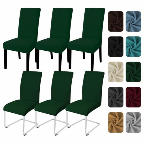 Yugarlibi Stuhlhussen 6er Set Stretch Stuhlbezug Schwingstuhl Grün | Elastische Stuhlhussen Schwingstuhl Stuhlbezug Universal Esszimmerstühle Bezug Waschbare hussen für stühle Küche Hochzeit