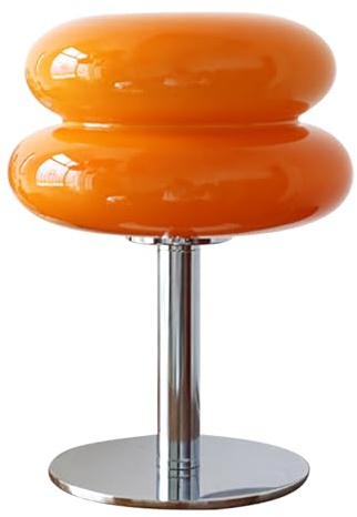 Garosa Nachttischlampe, 3-Fach Dimmbar, Touch-Lampe mit USB-Ladeanschlüssen, Tragbare LED-Nachtlichtlampe für Restaurant, Wohnzimmer und Schreibtisch (ORANGE) | Dimmbare LED-Nachttischlampe mit Touch-Steuerung und USB-Ladeanschluss Exquisites Glasdesign für Kinderzimmer