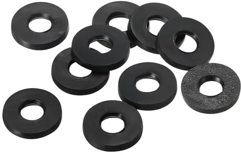 TOP-VIGOR 40Pcs Rubber Flat Washers, 9mm OD 4mm ID 1.2mm Thickness Heavy Duty Black Rubber Grommet Vibration Damping Pads Sealing Gasket Washers for Faucet Pipe Water Hose Fastener Bolt